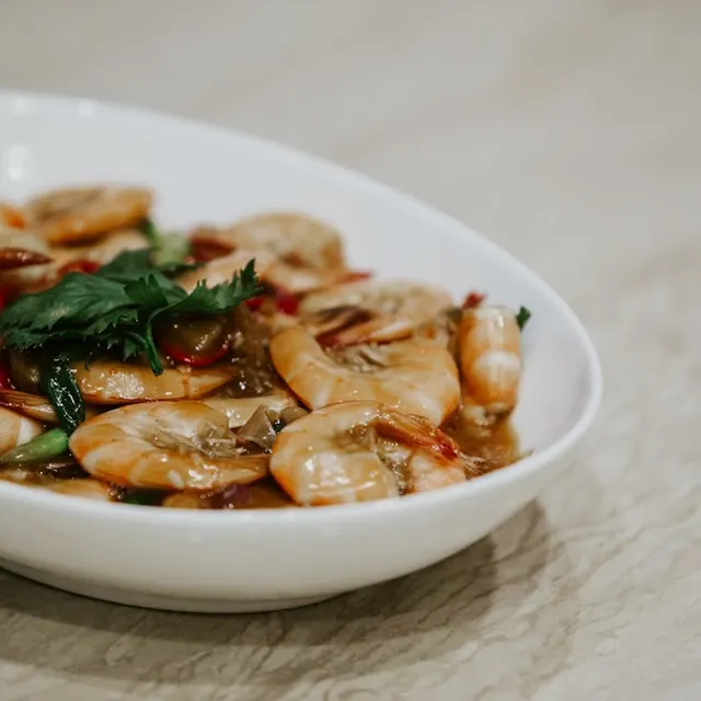 Langostinos con frijolitos