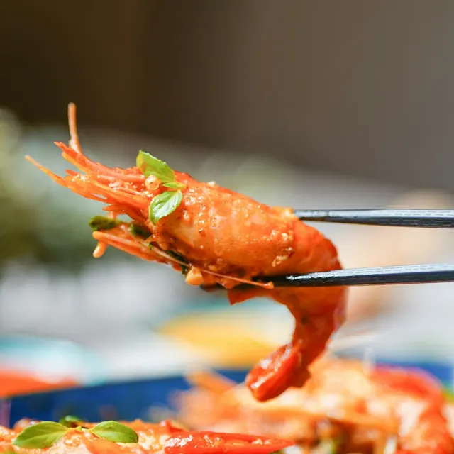 Langostinos con salsa tausí